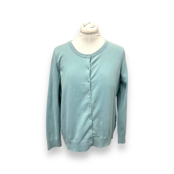 Talbots Woman Pima Cotton 1X Cardigan & Tank Set Light Blue - Picture 2 of 14